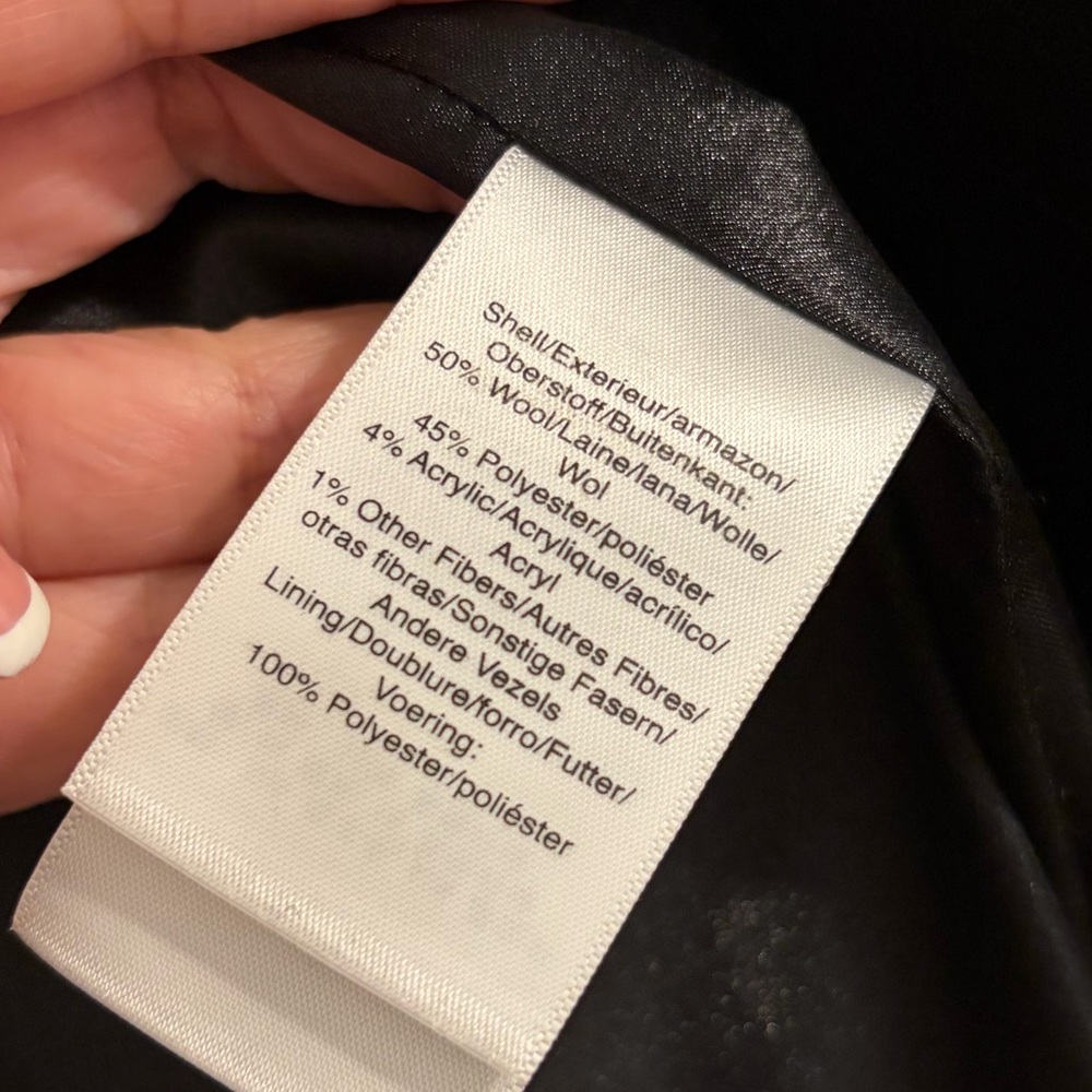 DKNY Asymmetrical Wool Walker Coat Black S - Picture 8 of 16